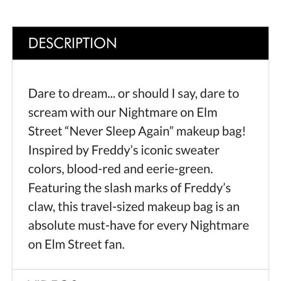 Glamlite X A Nightmare On Elm Street Makeup Bag - Picture 5 of 5